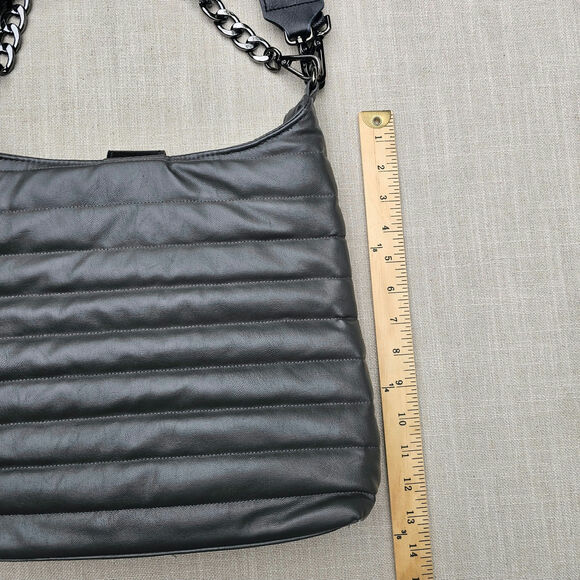 Royln Luxe New York Grey Quilted Crossbody Bag with 3 Strap Options - Picture 8 of 12